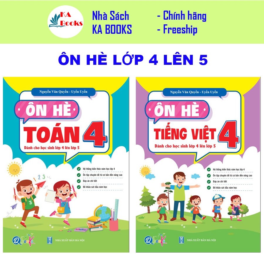 Combo Ôn Hè Toán và Tiếng Việt 4 - Chương Trình Mới - Dành cho học sinh lớp 4 lên 5 (2 cuốn)