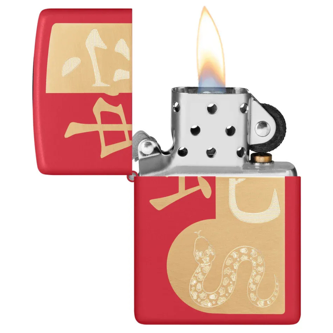 Bật lửa Zippo Year of the Snake 2025 - Phiên Bản Năm Con Rắn Đỏ Nhám Khắc Laser Chính Hãng Mỹ, Quà Tặng Phong Thủy