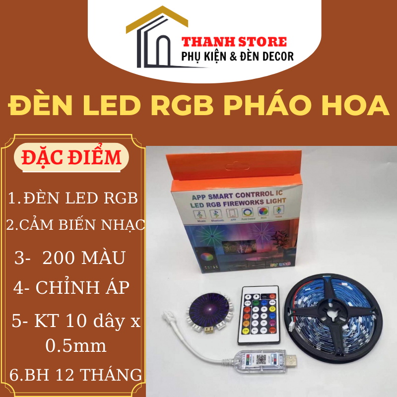 Đèn led chạy màu hình cánh hoa chỉnh APP trang trí trong nhà lễ tết noel sẵn hàng.