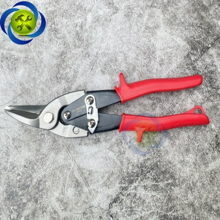 Kéo cắt tôn mũi cong trái Kingtony 74010 cán đỏ dài 248mm