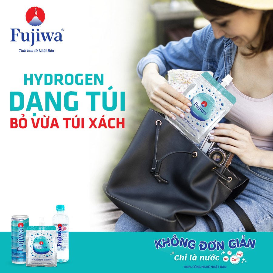 Nước Uống Ion Kiềm Giàu Hydrogen Cao Cấp Fujiwa Dạng Túi Bạc 300ml - Detox cơ thể Chống Oxy hoá mạnh cải thiện sức khoẻ