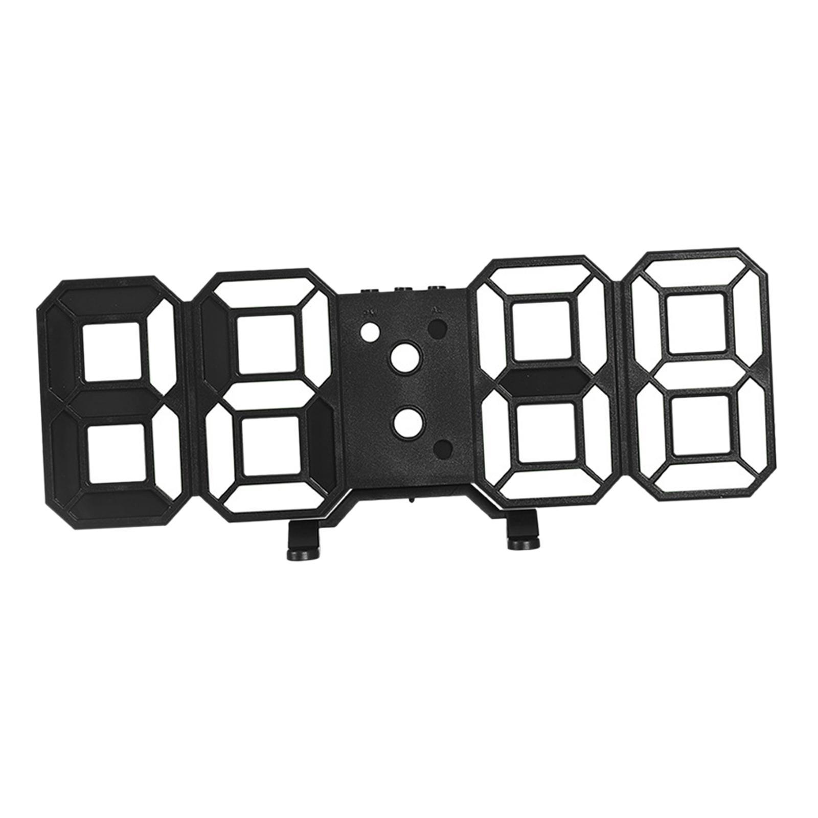 Digital 3D Digital Clock Date Time Electronic Clock for Seniors Office Bathroom