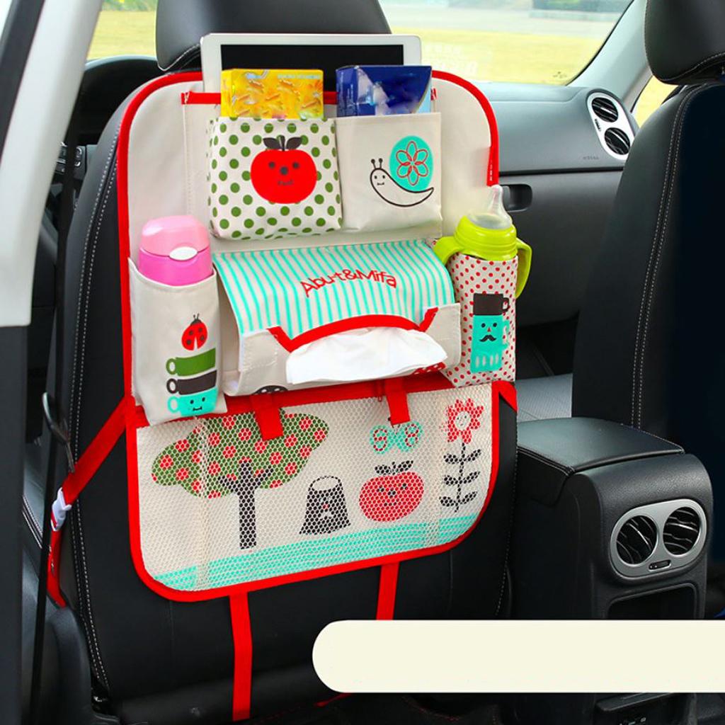 Cartoon Car Seat Back Multi-Pocket Storage Bag Organizer