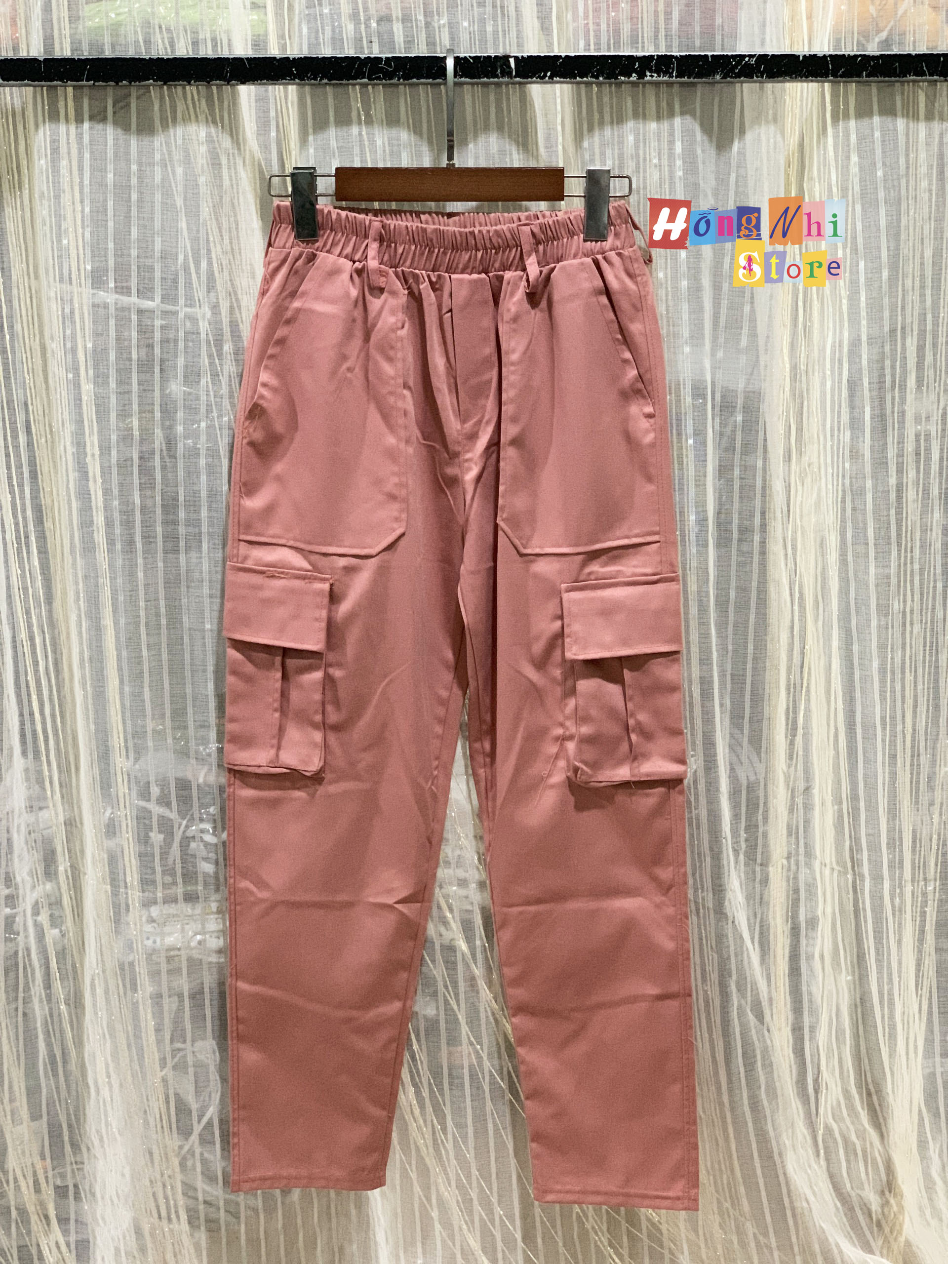 Quần Kaki 2 Túi - Quần Box Pant Unisex Màu Hồng - MM