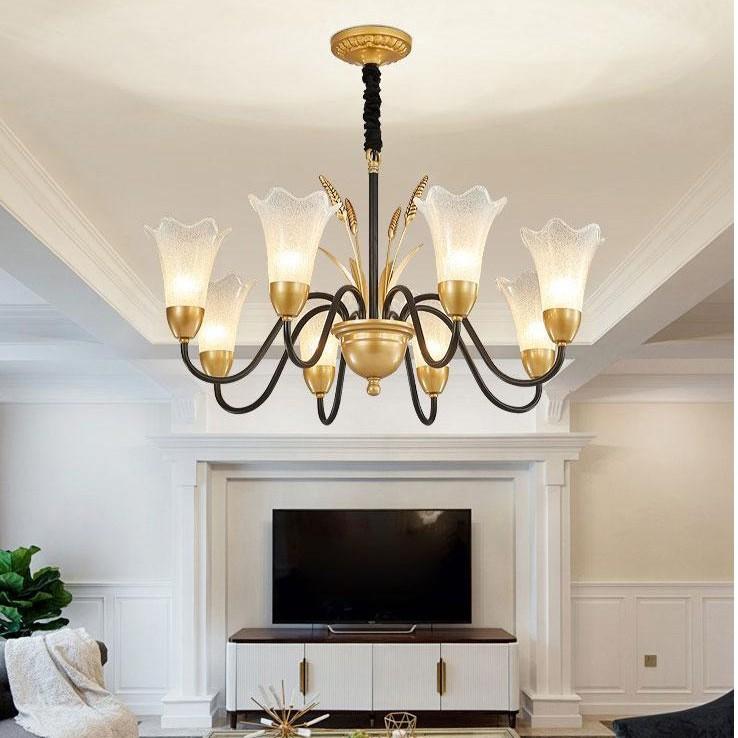 Đèn chùm LED 8 tay sang trọng phong cách cổ điển châu âu