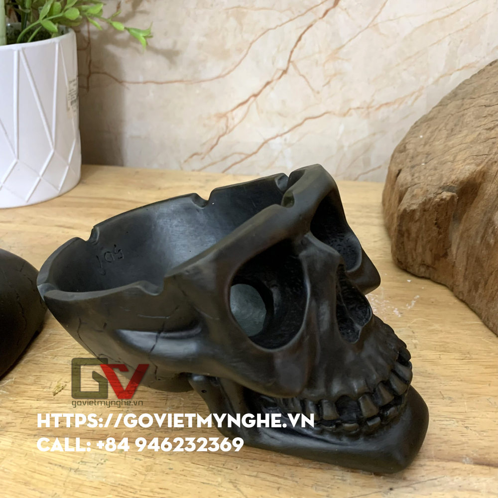 Gạt tàn thuốc tượng đá đầu lâu - đá màu