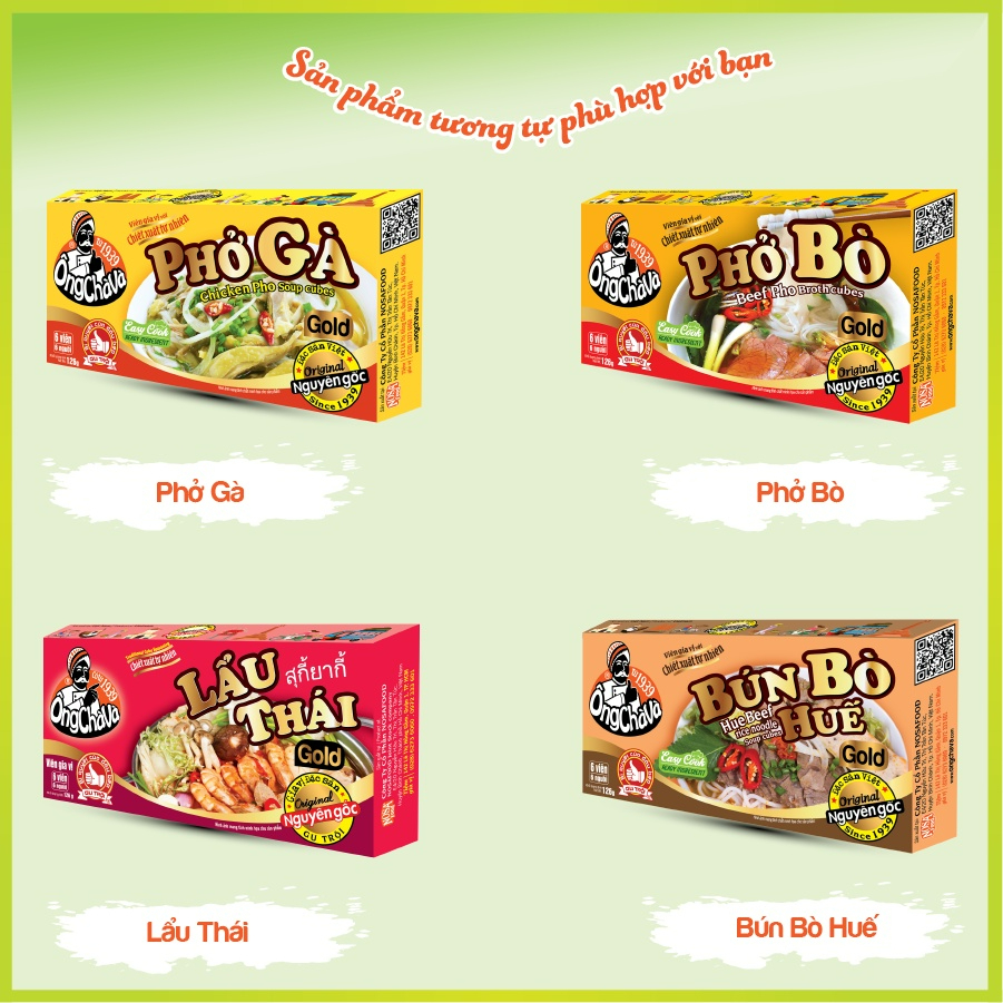 Thùng 80 Hộp Viên Gia Vị Bún Riêu Cua Gold 126g Ông Chà Và Siêu Tiết Kiệm Cho Các Quán Ăn