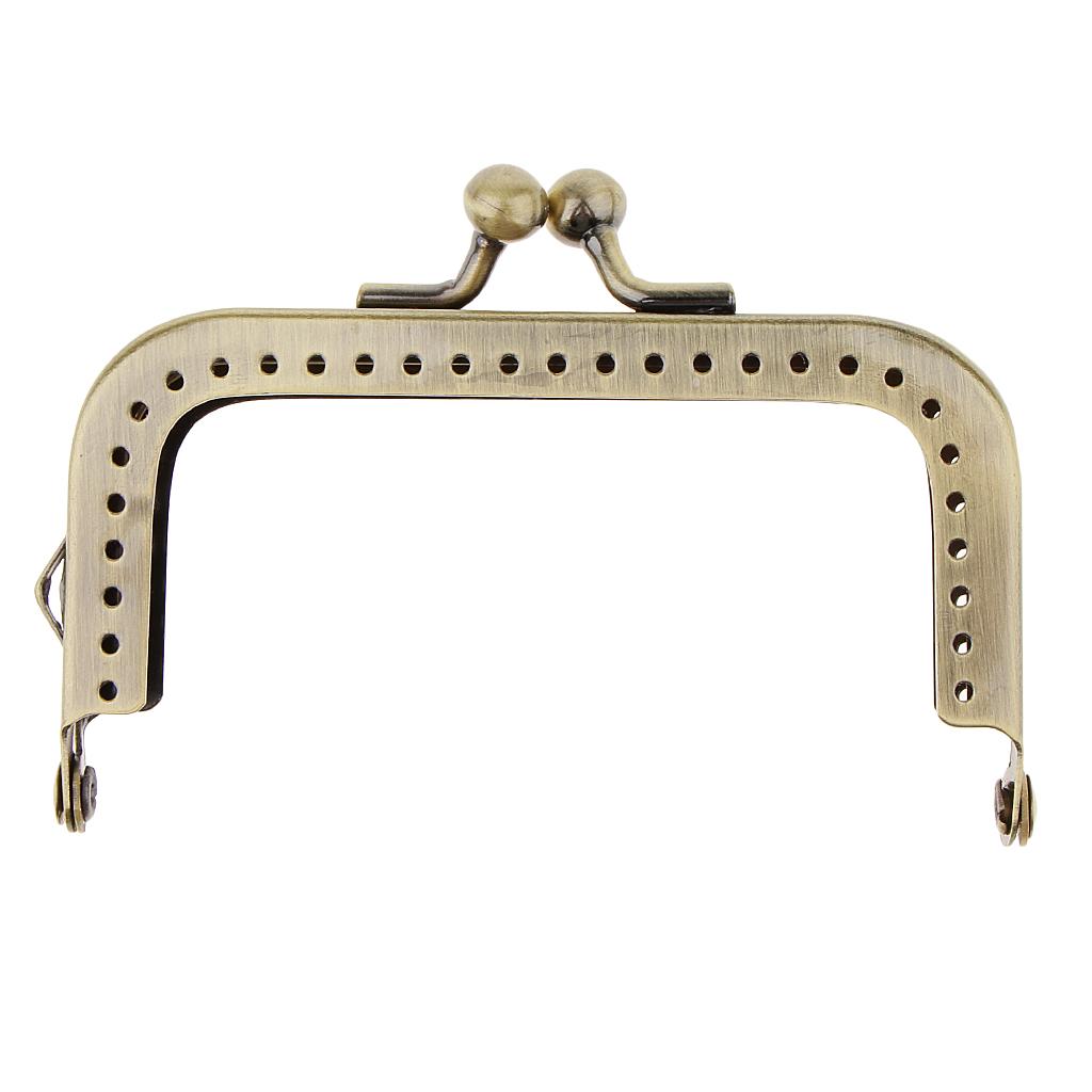 Squared Clutch Purse Frame Kiss Clasp Lock Handle DIY Bag Accessories 8.5cm