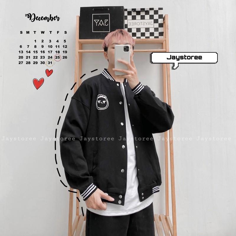 Áo khoác BOMBER F Tay dài form rộng Ulzzang ️/Nam nữ unisex ️ Jaystoree