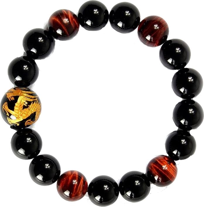 Vòng Tay Opal Đen Mix Opal Mắt Hổ Chạm Rồng