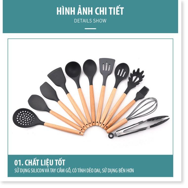 Bộ 13 Món Dụng Cụ Nấu Ăn Nhà Bếp Chất Liệu Silicon