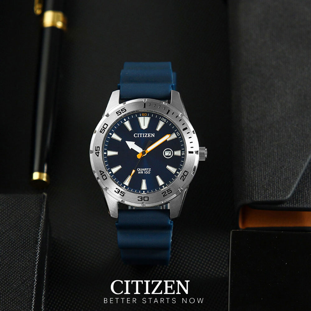 Đồng Hồ Citizen Nam Cao Su BI1041-22L - Mặt Xanh