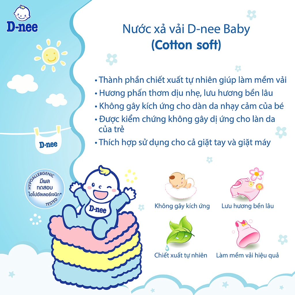 Dung Dịch Xả Quần Áo Cho Bé D-nee màu Trắng - Tem phụ Công ty Đại Thịnh