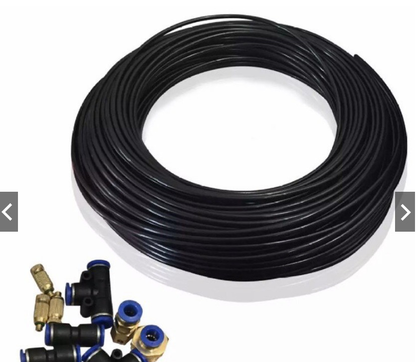 Bộ 15 mét dây phun sương màu đen 8mm chất lượng cao, tưới hoa lan, tưới cây, làm mát...