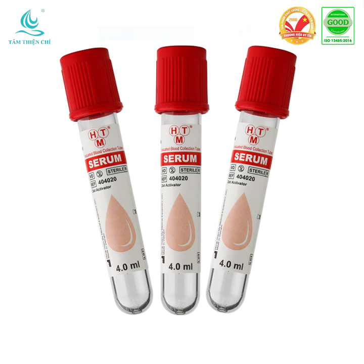 Ống nghiệm chân không Serum 4ml HTM Đông máu