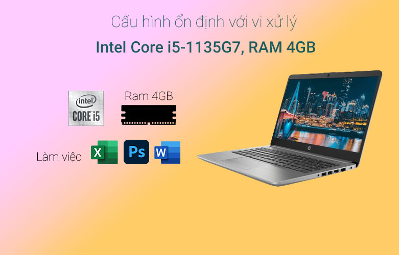 Laptop HP 240 G8 617L3PA (14&quot; Full HD/Intel Core i5-1135G7/4GB/512GB SSD/Windows 11 Home SL/1.4kg) - Hàng Chính Hãng