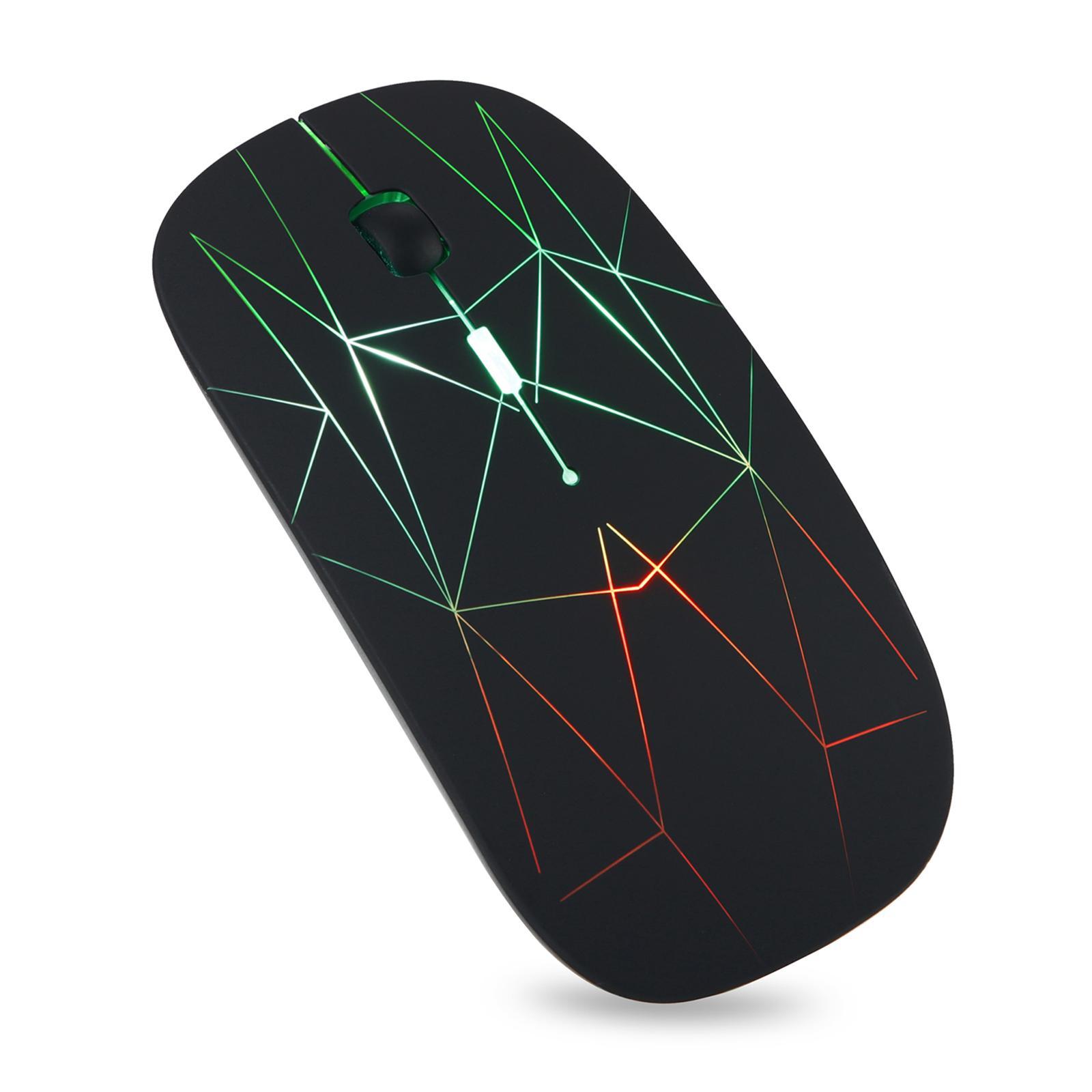 LED Wireless Mouse 2 in 1 Receiver 800 / 1200 /1600 DPI for Desktop Laptop Black