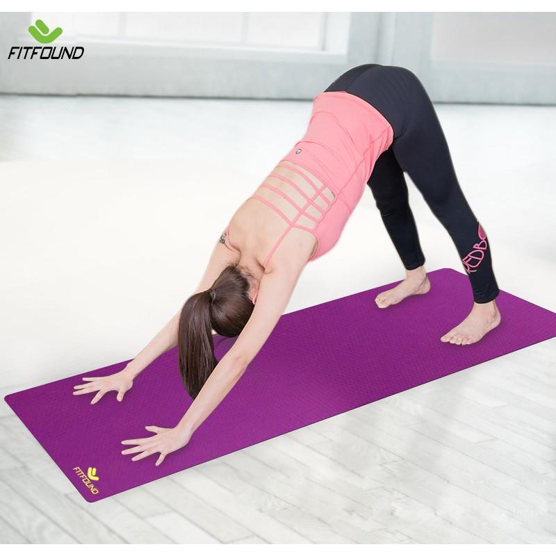 Thảm tập yoga cao su chống trơn trượt 1mm Fitfound Siêu mỏng gấp gọn đi du lịch sử dụng được như khăn trải