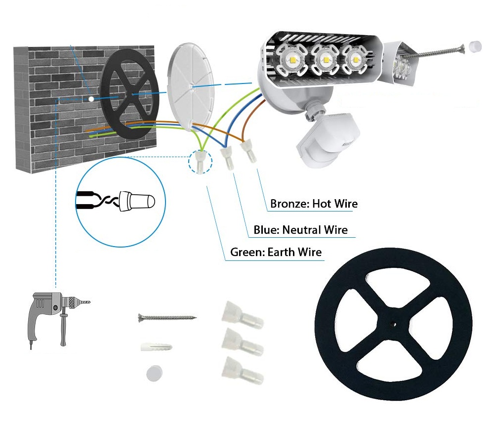 Đèn Pha Led Cảm Ứng Chống Trộm Ngoài Trời 27W JW-27W