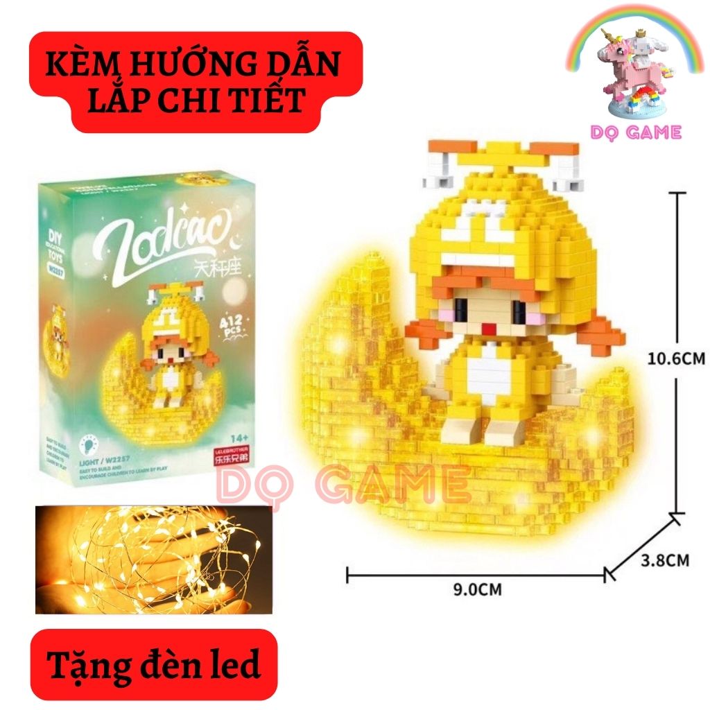 Mô Hình Lắp Ráp Có Đèn Led Mô Hình Lắp 3D Nhiều Nhân Vật Cung Hoàng Đạo Đáng Yêu Cho Bé - Mây Shop