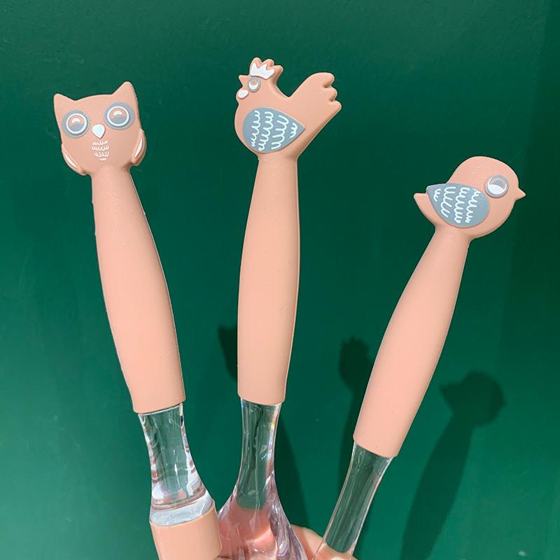 Máy Đánh Trứng Silicone Chịu Nhiệt Hoạt Hình Ba Chiều Hồng Eggbeater Kéo Xúc Dầu Đầu Nhà Bếp Nấu Ăn Tiện Ích