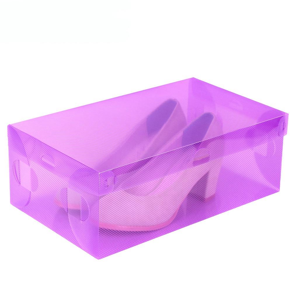 Hộp nhựa đựng giày trong suốt nhiều màu sắc tùy chọn (HGT01