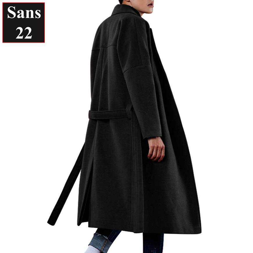 Áo măng tô nam form rộng Sans22 khoác dạ blazer dáng dài mangto hàn quốc đen bigsize to cỡ lớn 3xl 4xl 5xl 80kg 90kg 100kg