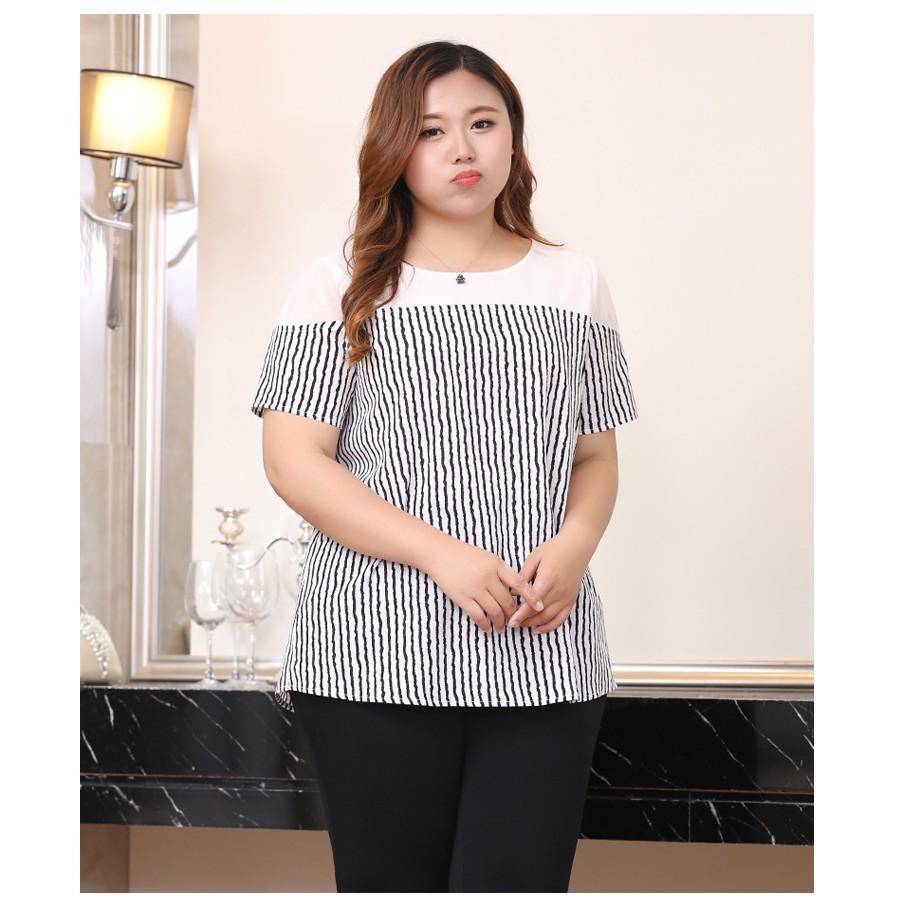 TK268-ÁO SỌC PHỐI VOAN CAO CẤP BIGSIZE S-6XL