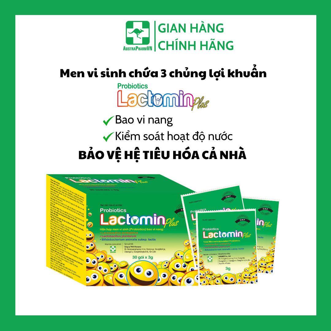 Men Vi Sinh dạng bột thơm ngon LACTOMIN PLUS - Chính Hãng Hàn Quốc - Bổ sung 3 chủng lợi khuẩn bao vi nang