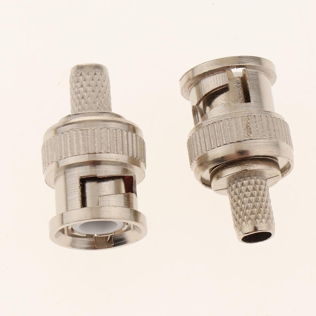 2-3pack 10 Pieces Professional BNC Male Crimp-On Connector BNC Plug Crimp