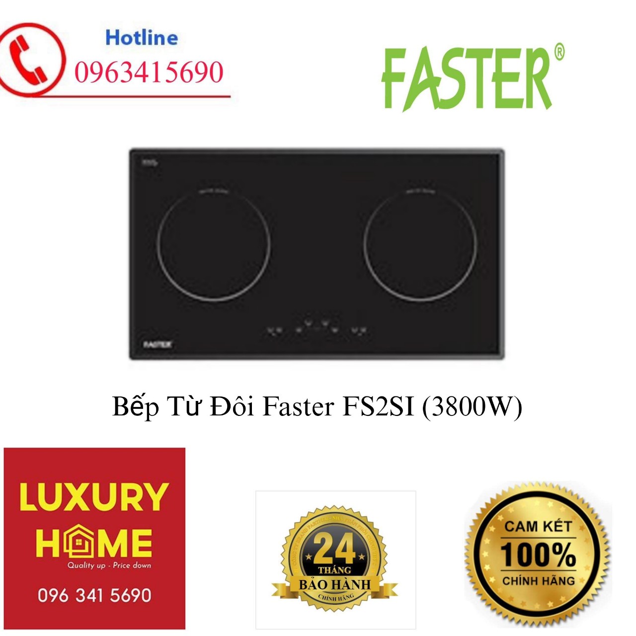 Bếp Từ Đôi Faster FS2SI (3800W) - Hàng Chính Hãng