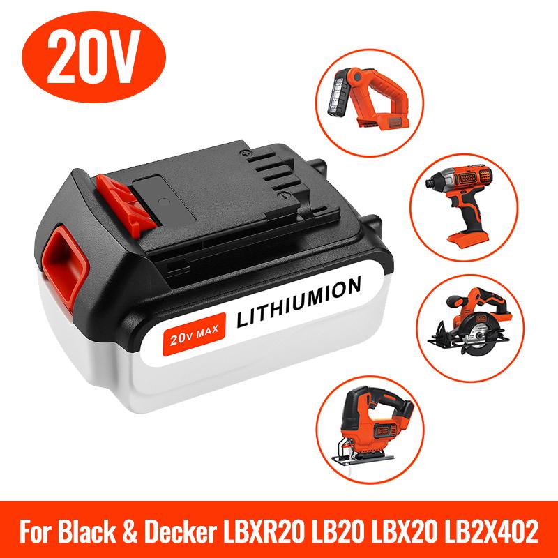 100% chính hãng Pin sạc Li-ion 20V 12800mAh Pin thay thế cho BLACK & DECKER LB20 LBX20 LBXR20 Màu sắc: Vàng