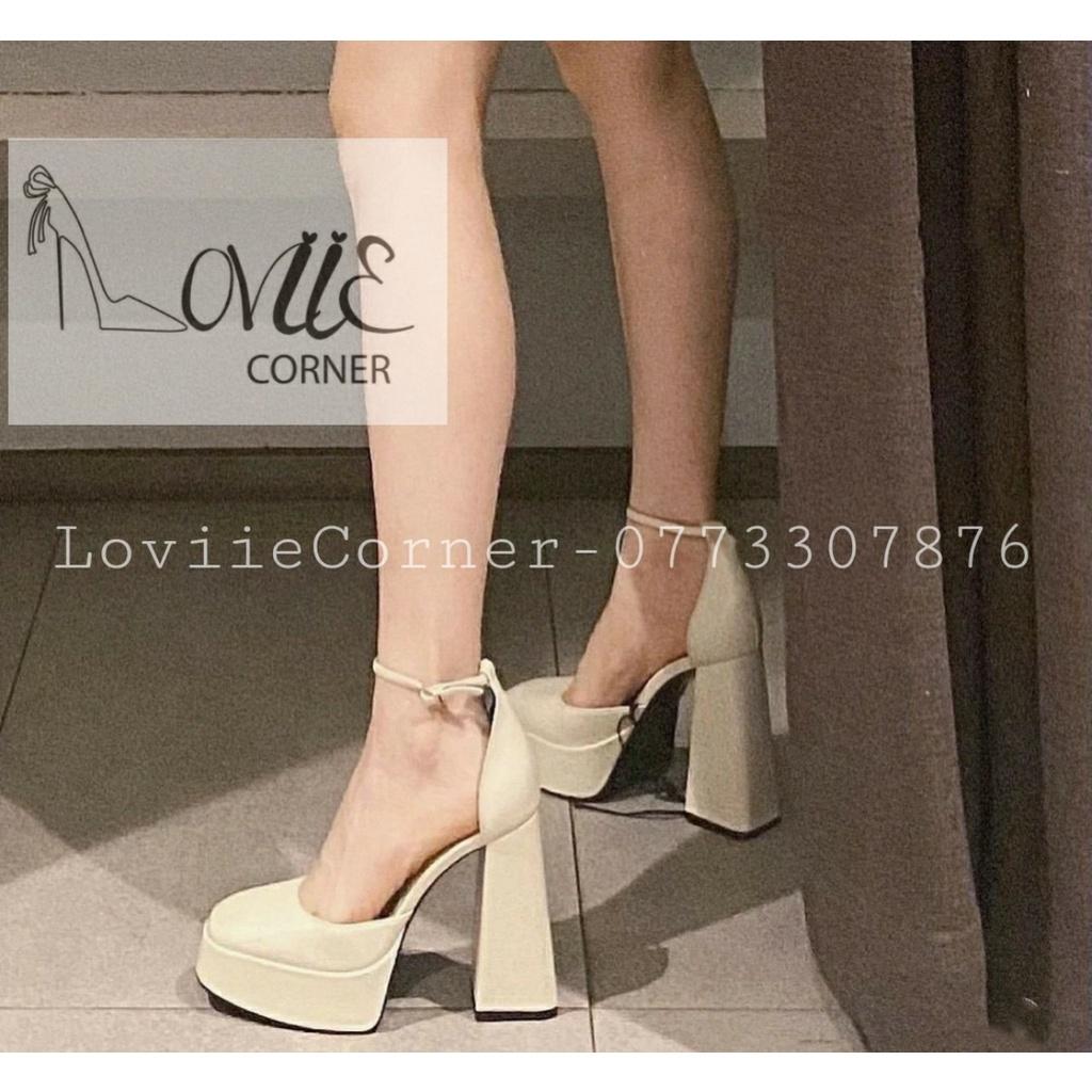 GIÀY THỜI TRANG LOVIIECORNER - SANDAL CAO GÓT BÍT MŨI TRÒN - GUỐC NỮ ĐÚP CAO 11 PHÂN - G221056