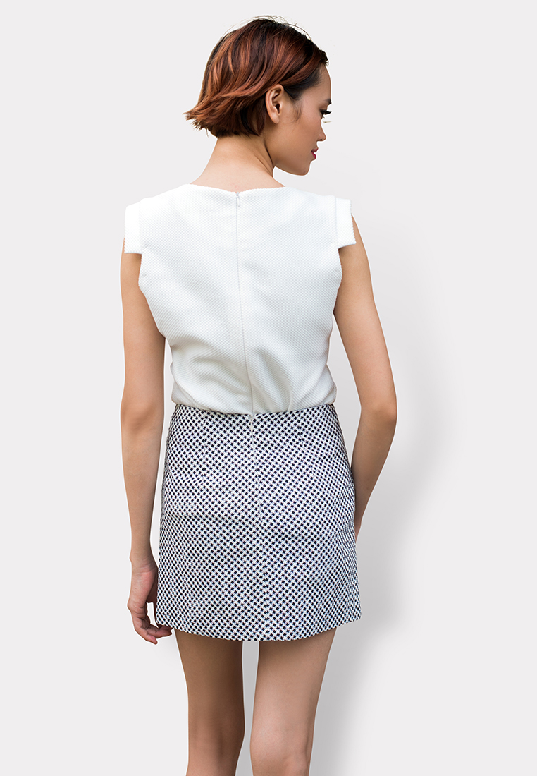 Váy Chữ A Caro Nhỏ Phối Đen