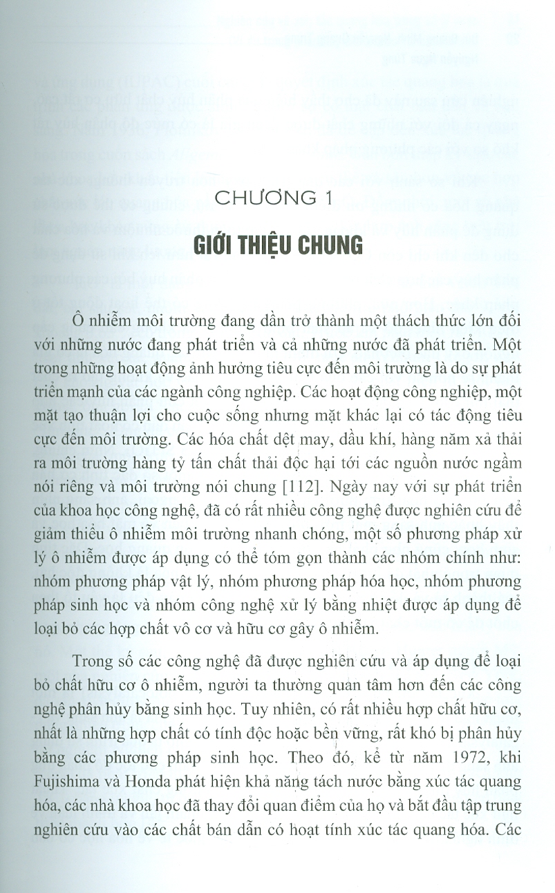 Nghiên Cứu Về Xúc Tác Quang Hóa Trong Xử Lý Nước (Ví Dụ Trong Phân Hủy Diclofenac Và Sulcotrone) (Bìa Cứng)