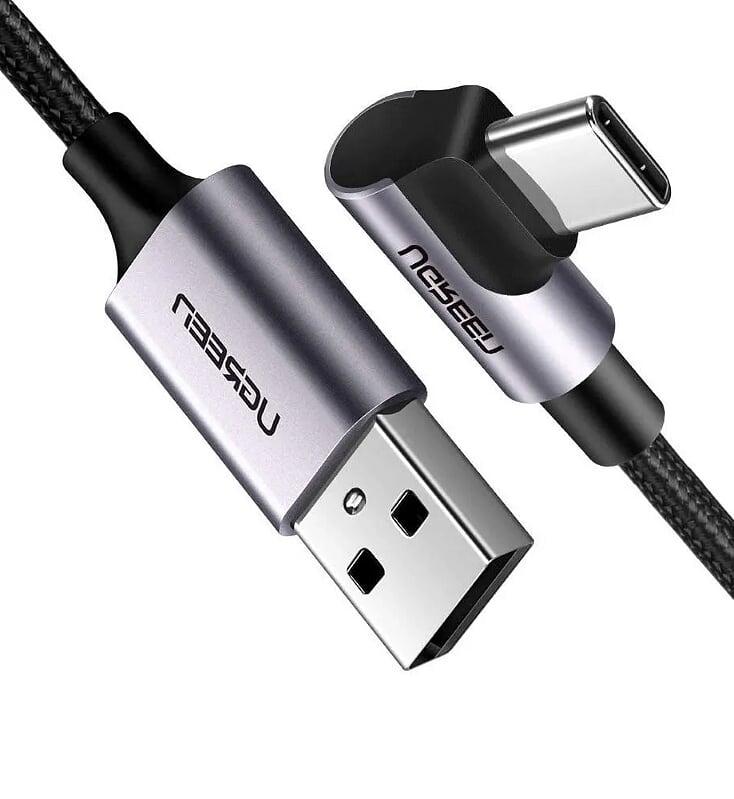 Ugreen UG50940US284TK 0.5M 3A màu đen USB Type-C cáp bẻ góc 90 độ - HÀNG CHÍNH HÃNG