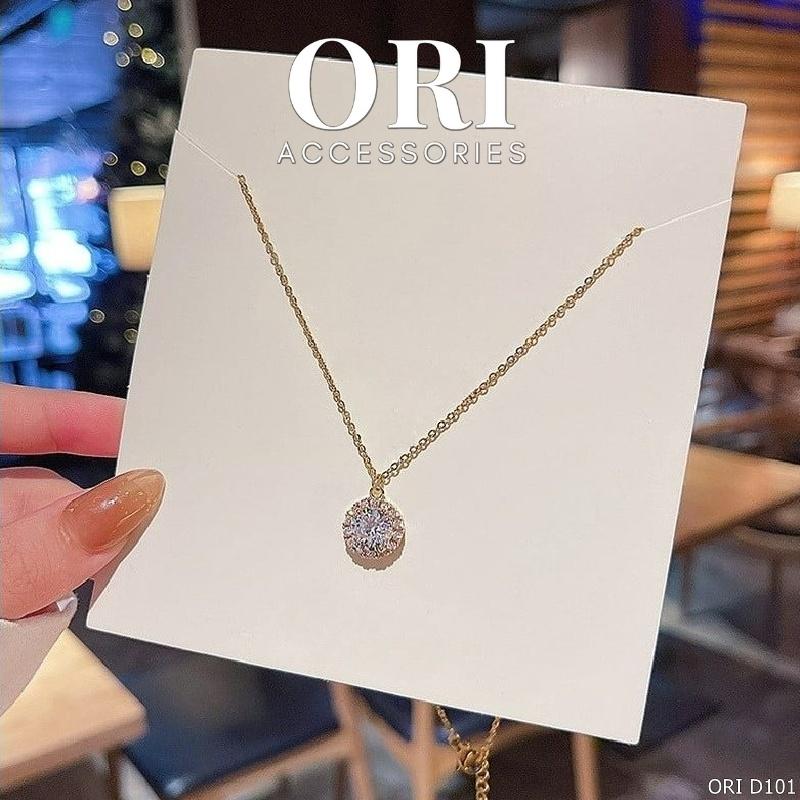 Dây chuyền nữ mặt tròn thủy tinh Drusilla thời trang sang trọng ORI ACCESSORIES D101