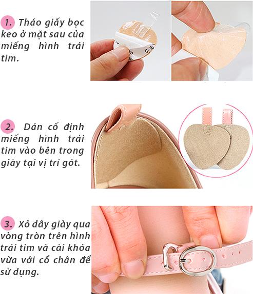 Quai giày vòng cổ chân chống tuột gót và trang trí giày buybox BBPK52