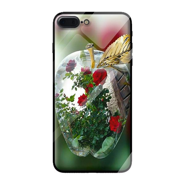 Ốp kính cường lực cho iPhone 7 Plus táo trắng 1 - Hàng chính hãng