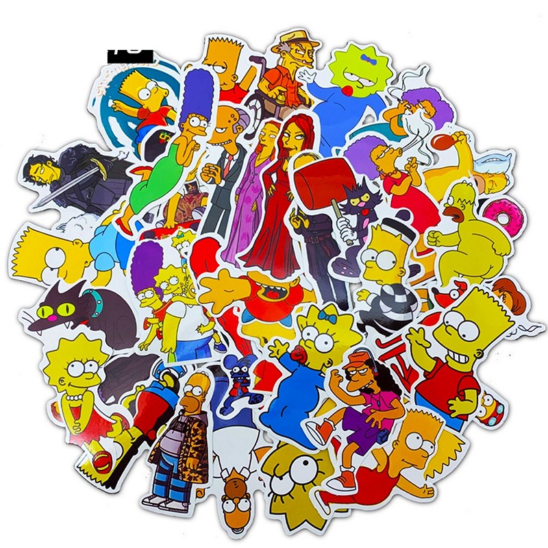 Bộ 50 miếng Sticker hình dán Simpson