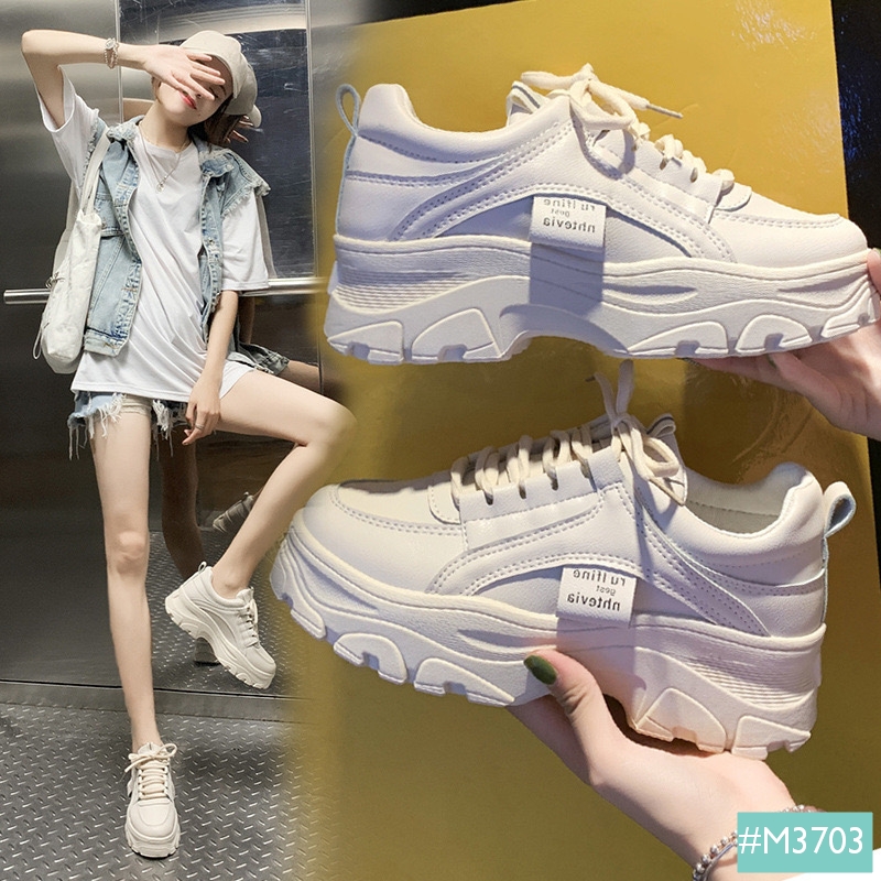 Giày Sneaker Độn Đế RULFINE MINSU M3703, Giày Thể Thao Nữ Độn Đế Hàn Quốc Phù Hợp Mang Giày Đi Chơi, Đi Học, Du Lịch