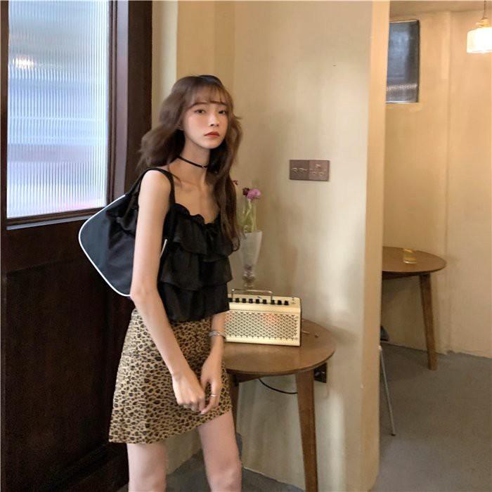 Áo 2 Dây Nữ Viền Bèo 3 Tầng 2 Màu Siêu Xinh Áo 2s Nữ Hở Lưng So Hot