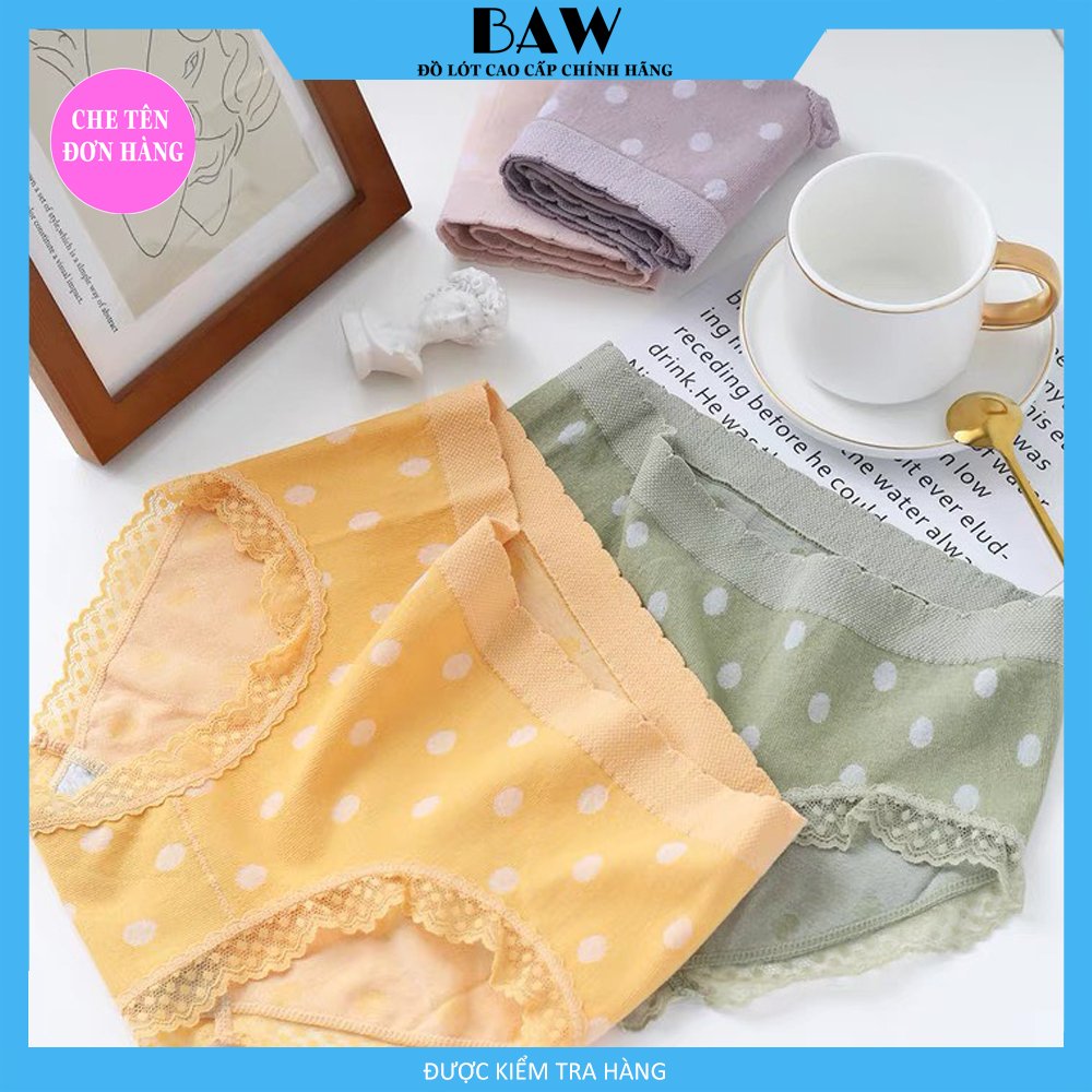 Bộ 5 Quần Lót chất cotton phối ren cao cấp kháng khuẩn thương hiệu BAW NT32