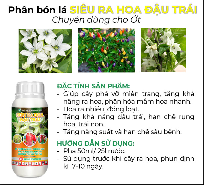 SIÊU RA HOA 500ML - TĂNG RA HOA , HẠN CHẾ RỤNG HOA, NUÔI TRÁI CHUYÊN DÙNG CHO RAU MÀU