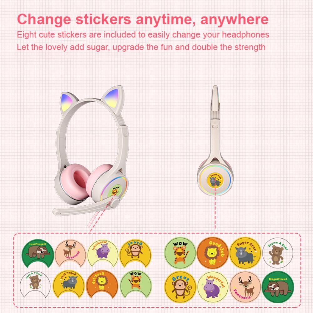 Tai Nghe Mèo Bluetooth Chụp Tai SY-G30 Mèo Tai Có Dây Tai Tai Nghe Chơi Game RGB LED Chiếu Sáng Trên đầu Tai Nghe Với mic Headphone Tai Mèo