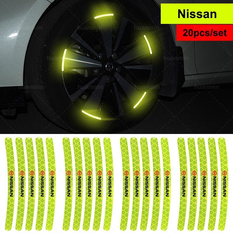 Bộ 20 Miếng Dán Phản Quang Cảnh Báo An Toàn Cho Bánh Xe Hơi Xe Máy Nissan Terra Navara Almera Patrol royale X Trail