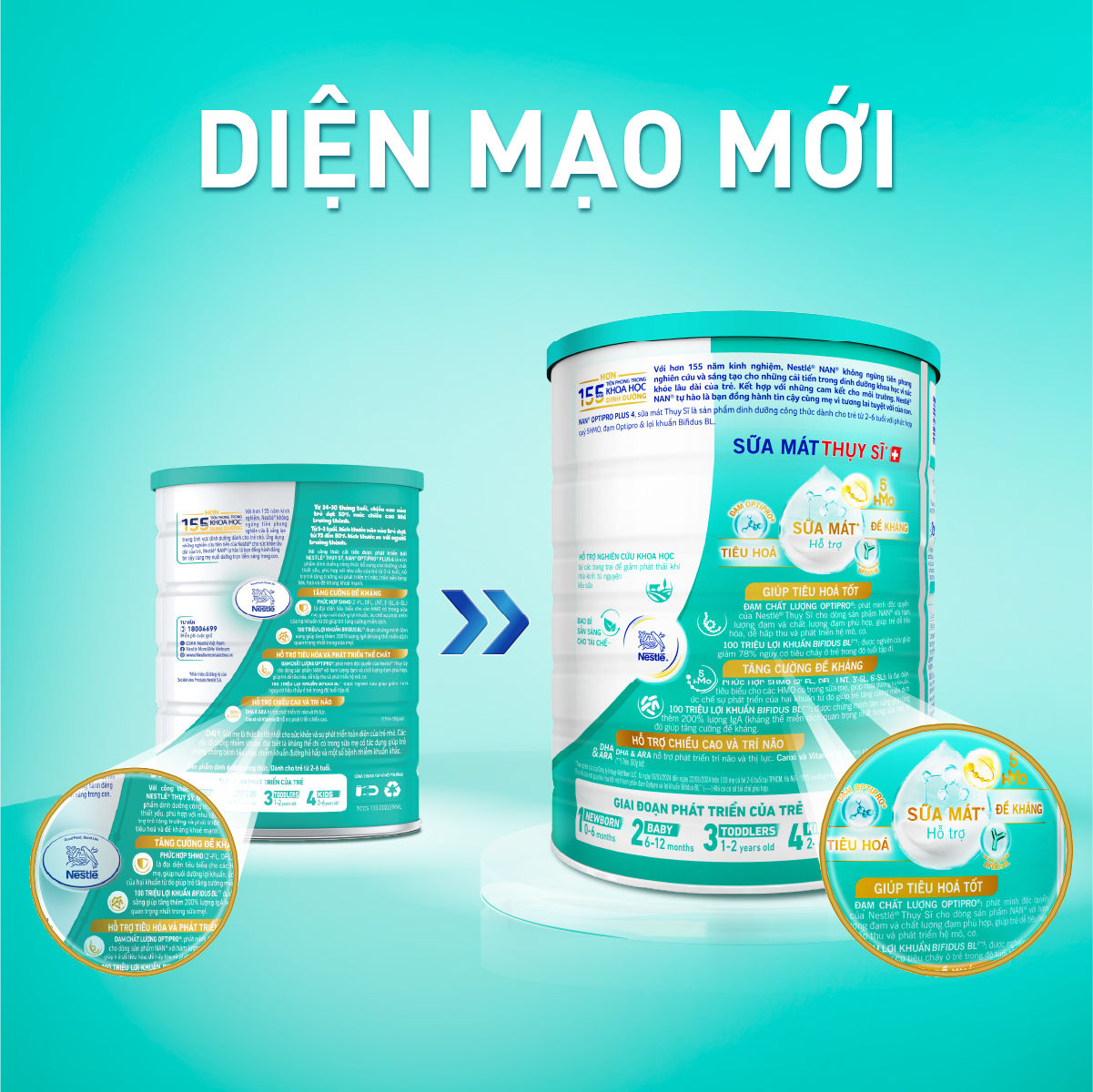 Bộ 2 Lon Sữa bột Nestlé NAN OPTIPRO PLUS 4 1500g/lon với 5HMO giúp tiêu hóa tốt + Tăng cường đề kháng (Bé 2-6 tuổi) - Tặng Ấm đun siêu tốc Kalpen