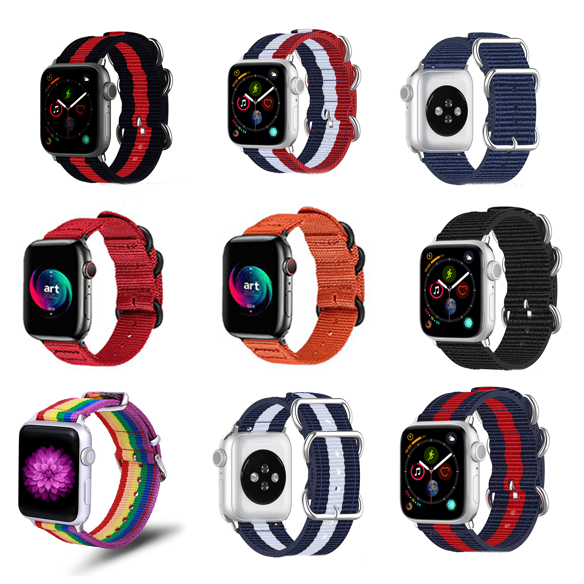 Dây apple watch vải dù D126 thoải mái đi trời mưa, dây đeo apple watch series 3, 4, 5, 6, SE, size 38mm-40mm-42mm-44mm