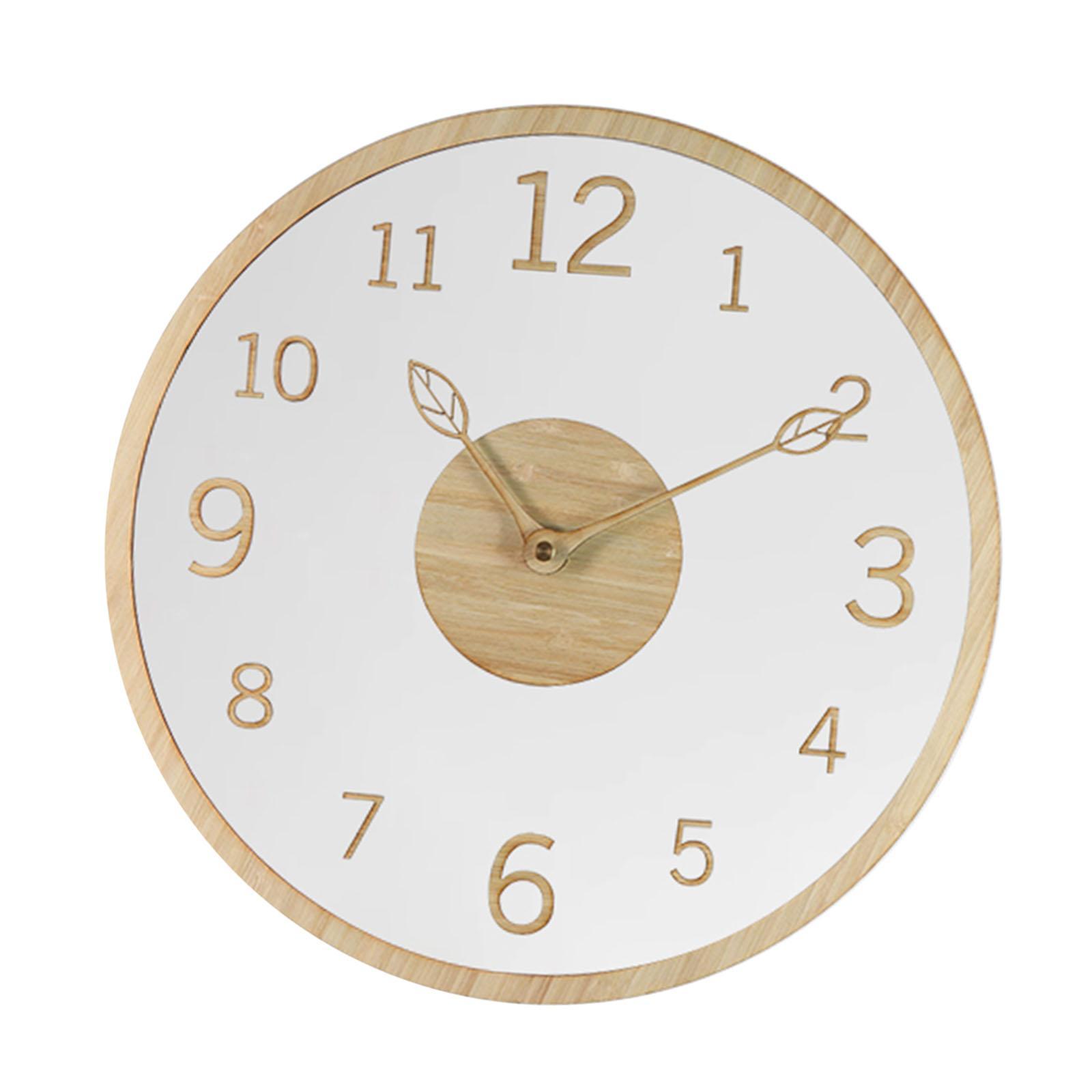 Modern Wall Clock Silent Wooden Wall Hanging Clock for Office Home Classroom