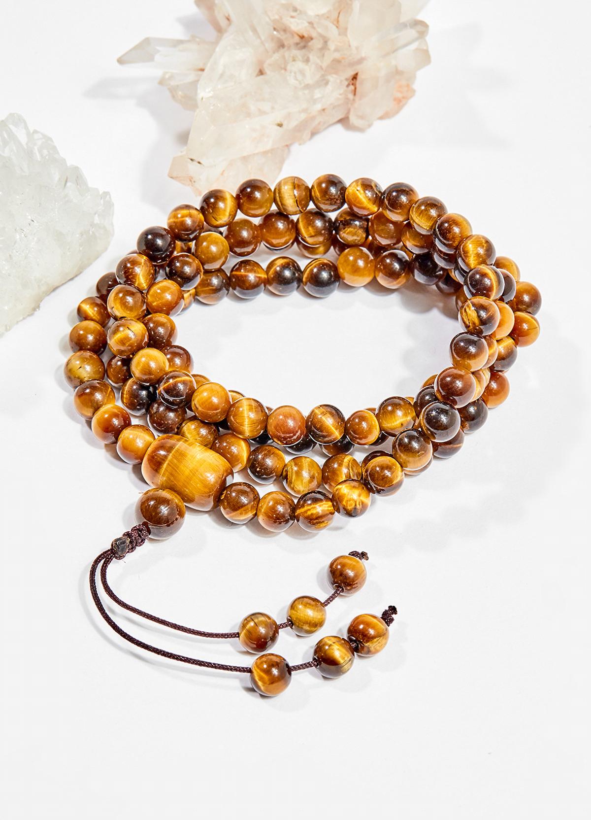Chuỗi 108 hạt đá mắt hổ 6mm mệnh thổ , kim - Ngọc Quý Gemstones